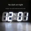 Klockor Creative LED Electronic Wall Clock för vardagsrum Enkel Modern Style Night Light Digital Display Hem Använd tyst tidstycke