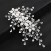 Hair Clips Barrettes Silver Color Flower Bridal Hair Clips Handmade Party Wedding Head Jewelry Accessories Trendy Bride Headpiece for Women Tiaras 240426
