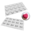 Moulds 15 Cavity Heart Chocolate Silicone Mold Valentine's Day Love Cake Decor Candy Jelly Baking Set Soap Candle Mould Ice Tray Gift