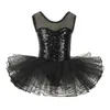 Belles filles ballerina fée du bal de bal costume enfants à paillettes robe de fleur dancewarwear gymnastique juge de ballet tutu robe 240412