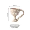 Mugs INS Niche Decorative High Legged Glass Hand Painted Ceramic Wine Held Couple Snack Cup Retro Dessert Ice Cream