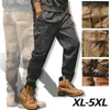 Men's Pants Spring Mens Cargo Pants 2024 New Multi Pocket Tactical Pants Casual Loose Streetwear Solid Color Loose Elastic Straight PantsL2404
