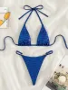 Set Sexy Extreme Mini Micro Thong Bikini 2024 Diamond bikini's vrouwelijk zwempak vrouwen badmode twopieces bikini set badpak zwemmen