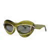 Lyxdesigner solglasögon lw40119i solglasögon acetat fjäril stor ram lins varumärke varumärke varumärke mask gul kör spegel glasögon lunette zpzq