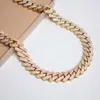 Rapper Hip Hop Catena cubana 10k Gold 18mm larghezza tre file Moissanite Iced out Cuban Link Chain Necklace