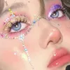 Tattoo Transfer Makeup Diamond Eyes Face Stickers 3D Face Jewels Pearl Body Brow Crystal Facial Rhinestone Temporary Tattoo Eyebrow Stickers 240426