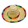 Appareils de chien Paille Chapeau de chiens réglables Chapeaux Caps Decorative Mexican Style avec longe