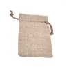 Drawstring 10 14cm linnen Hessian Sack sieraden zakjes 10 stks