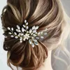 Saç klipleri moda saç tokası kristal inci klips çatallar el yapımı u şeklindeki boncuklar tiaras gelin Marrige mücevher düğün headdress hediyeler