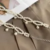 Belts Metal Waist Rope Summer Female Belt White Pearl Decors Colorful Thin Dropship