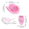 Berets LED Cowboyhut Bandanas Sonnenbrille Kostüm Set Women Pink Musical Festival Dress Up Junggeselle Party Requisiten