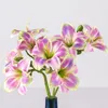 Fleurs décoratives artificielles fausses plantes nordic 3d simulé réel tactile arrangement floral fleur de lys en soie pour décoration de mariage à la maison