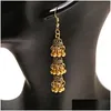 Dangle Chandelier Womens Retro Long Gold Jhumka Earring Indian Jewelry Classic Bells Tassel Drop Earrings Delivery Dhhpu