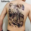 Tattoo Transfer 48*34cm large tattoo stickers 20 new designs Dark angel fish wolf buddha temporary flash tattoos full back body paint cool men 240426