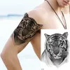 Tatueringsöverföring 3d svart stor krigare sköld Tillfälliga tatueringar för män vuxna ankare lejon tiger vingar realistiska falska tatuering bröst tatoos 240426