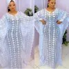 Ethnic Clothing Elegant African Dresses For Women Traditional Dashiki Lace Boubou Wedding Evening Gown White Muslim Kaftan Dress Africa