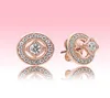 luxury designer 18K Rose gold Women Earrings CZ Diamond Vintage Circle Stud earring with Original box for Real silver EARRING2345578