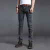 Men's Jeans High quality black gray blue skinny jeans for mens spring and summer slim fit denim jeans for mens cotton stretch denim jeansL244