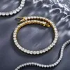 Men's S925 Tennis Bracelet 5.0mm h a Cut Moissanite Diamond White Gold Plated Silver Bracelet