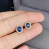 Stud Earrings KJJEAXCMY Fine Jewelry 925 Silver Natural Sapphire Girl Classic Selling Ear Support Test Chinese Style