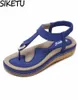 Siketu Sommerschuhe Frauen Böhmen ethnische Flip Flops weiche flache Sandalen Frau Casual Bequeme Plus -Größe Keilsandalen 354516878018