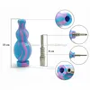 smoke accessory silicone smoking pipe kit Concentrate with Titanium Tip Dab Straw Oil Rigs hookah oil burner wax disposable