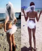 Bachelorette Bikini Veil plage Vele de mariage nuptial avec peigne coupé bord tulle croup de butin de butin ventre