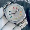 Fashion Mens Watch 41 mm Dial Mechanische automatische beweging horloges diamant ingelegde luxe polshorloge roestvrijstalen riem waterdicht dagelijks gebruik