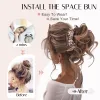 Chignon Dağınık Saç Çörek Scrunchies Kadınlar için Tousled Updo Bun Sentetik Sentetik Kıvırcık Kıvırcık Chignon At kuyruğu Saç Parçası Günlük Giyim (Siyah)