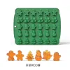 Moldes 2024 Christmas Silicone Chocolate Mold Gingerbread Man Xmas Tree Snowman luvas Gummy Candly Mold Kitchen Party Baking Tool