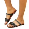 Slippers Ladies Fashion Summer Cold Color Dopled Out Leather Open Ope Toe Beach