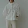 Camicette da donna wakuta primavera 2024 busas sciolto busas majer temperamento a colore solido camicia da colletto girare giappone
