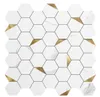 ART3D 10Sheet 3D Stickers muraux auto-adadhésive Hexagon Mosaïque PEEL ET Backsplash Tiles pour la cuisine Fonds d'écran de salle de bain31x4765115