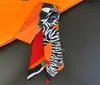 Scarves Fashion Scarf Zebra Print 90cm Long Small Woman Decoracion Tie Skinny Hair Headband For Bags Bandeaux6578853