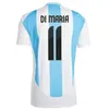 24 25 Argentina a 3 stelle maglie da calcio Messis Fan Player Versione Di Maria Mac Allister Dybala Romero Martinez de Paul Maradona Child Kid Kit Kit Men Women Football Shirt