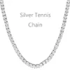 3,0 mm Iced Out Cubic Zirconia Diamond Tennis Chains Sterling Silver Gold Tennis Chains ketting