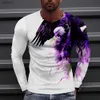 Herren-T-Shirts Vintage Frühlings- und Herbst-Herren runden Nacken T-Shirt Casual Long Sleeve Plus Size Mode Pullover Sport Schnell trocknend Kleidung