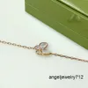 Designer sieraden van ketting oorbel ringen armband set gouden rosé gouden vlinder hanger met diamant luxe merk klassieker voor dames met doos
