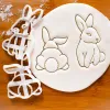 Paskalya tavşan kurabiye kabartmalı kalıp sevimli yoga tavşan fondan kek bisküvi kesici kalıp mutlu Paskalya partisi dekor diy pişirme aracı