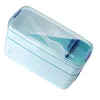 Dinkware 3 Container Compartment Progettato con Bento Box impilabile è un coperchio del vassoio per pranzo a microonde Piatto diviso