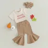 Ensembles de vêtements Pudcoco Baby Girl Girl Halloween Tenues Print Pantalon à manches courtes Pantalons Flare Pantal