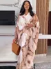 Casual jurken Elegante vrouwen Lang Afrikaanse Dashiki Print Robe Wedding Prom Jurk Shirring Loose Boubou Dubai Kaftan Abayas Outfits