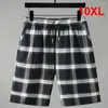 Men's Shorts Summer Plaid Men Plus Size 10XL Beach Fashion Casual Short Pants Male Big Bottom