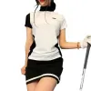 Camisas Nuevas ropa de golf El transpirable secado rápido de mujeres Slim Slim Slim Manga corta Camiseta de golf versátil