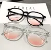 Solglasögon Anti Blue Light Fashion Glasses Frame Women's Blush Geleglasar Ultralight Frames Plain Makeup Artifact Polygonal Eyewear7289264