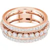 Projektant Swarovskis Biżuteria Wysoka wersja Transfer Bead Three Pierścienie Pełny diamentowy pierścień żeński element jaskółki kryształowy pierścień kryształowy