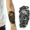 Tattoo Transfer tillfällig 3D Black Robot Mechanical Arm Fake Transfer Tattoo Stickers Cool Men Spray Waterproof Designs 240427