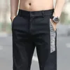 Men's Pants 2024 Four Seasons Men Classic Work Stretch Cotton Business Slim Fit Grey Black Male Office Casual Cargo Trousers