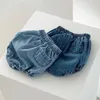 Byxor söta sommar casual denimshorts för pojkar som är lämpliga för fickor för små barn och flickor designade för klädbarnsjeans 0-24ml2404