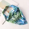 Bandanas Durag Flower print hair scarf Bohemian Bandana elastic hair with triangular scarf Kerchief womens hair accessories headwear 240426